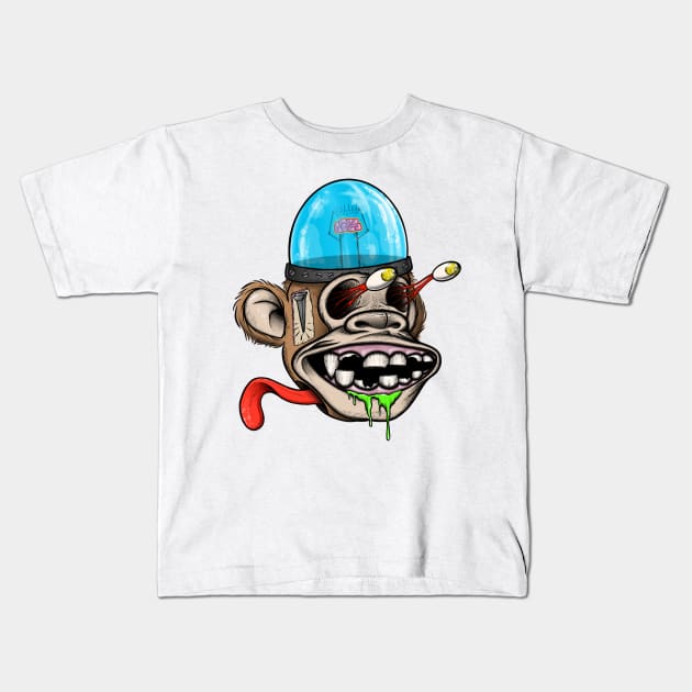 Lobotomonkey Kids T-Shirt by Mister Cacho